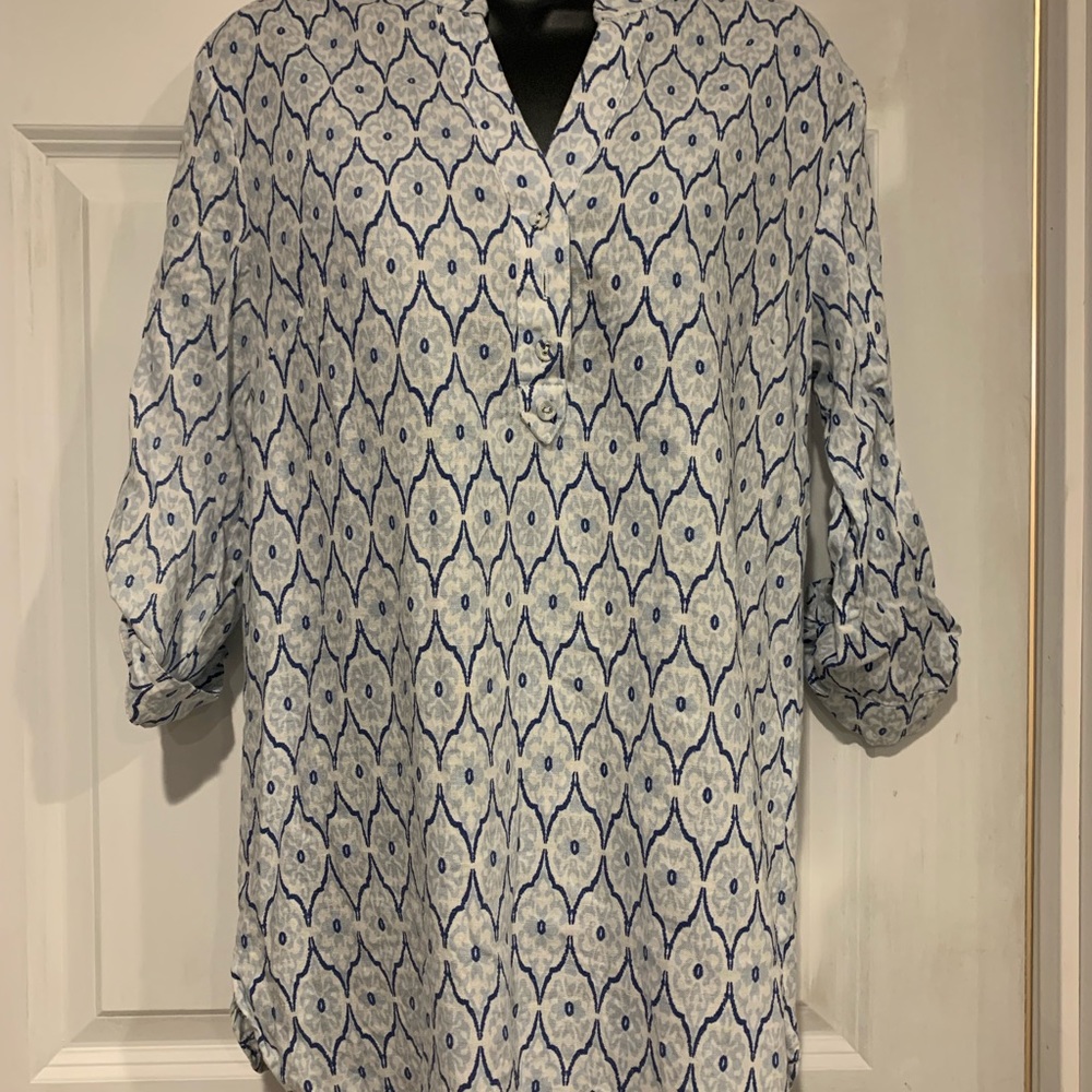 Linen-blend top